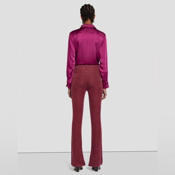 7 For All Mankind Ultra High Rise Skinny Boot in Burgundy Size 32 - Picture 4 of 15